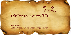 Tézsla Kristóf névjegykártya