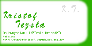 kristof tezsla business card